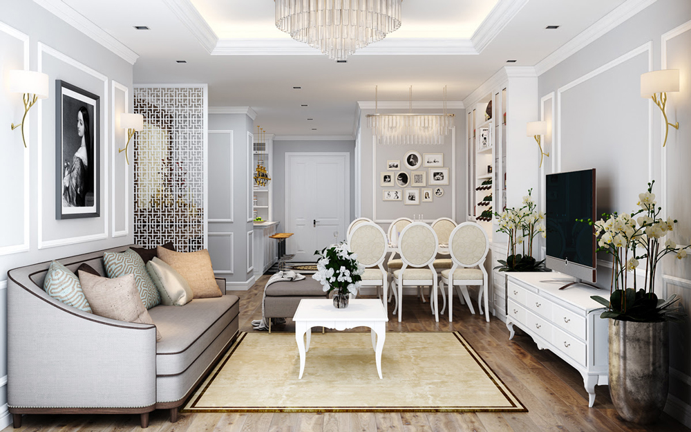 Thiết kế nội thất chung cư tân cổ điển cao cấp và đẹp mắt