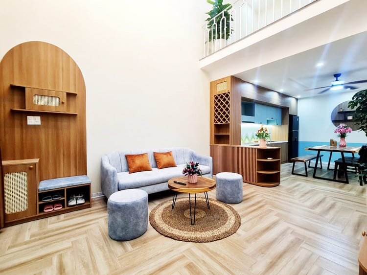 Không gian nội thất mộc mạc và ấm cúng